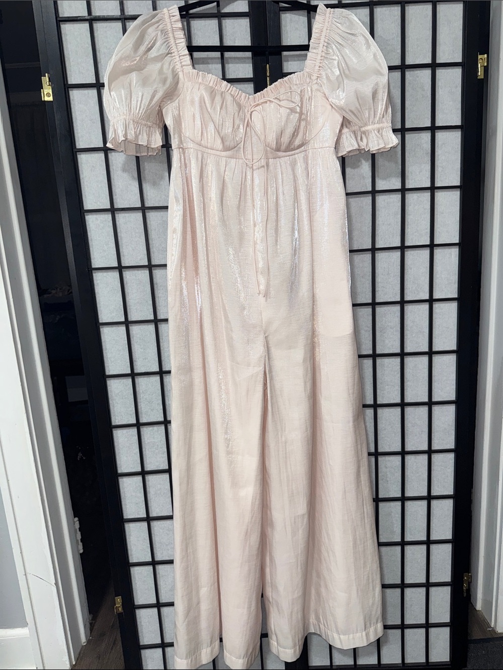 Selkie Seashell Wide Leg Jumpsuit Blush Pink Size S - Picture 9 of 16